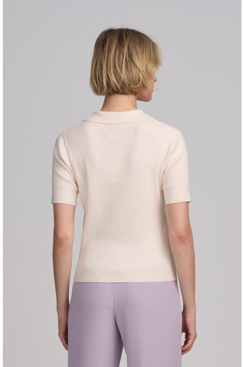 Fine Gauge Ribbed Short Sleeve Henley, Alternate, color, IVORY