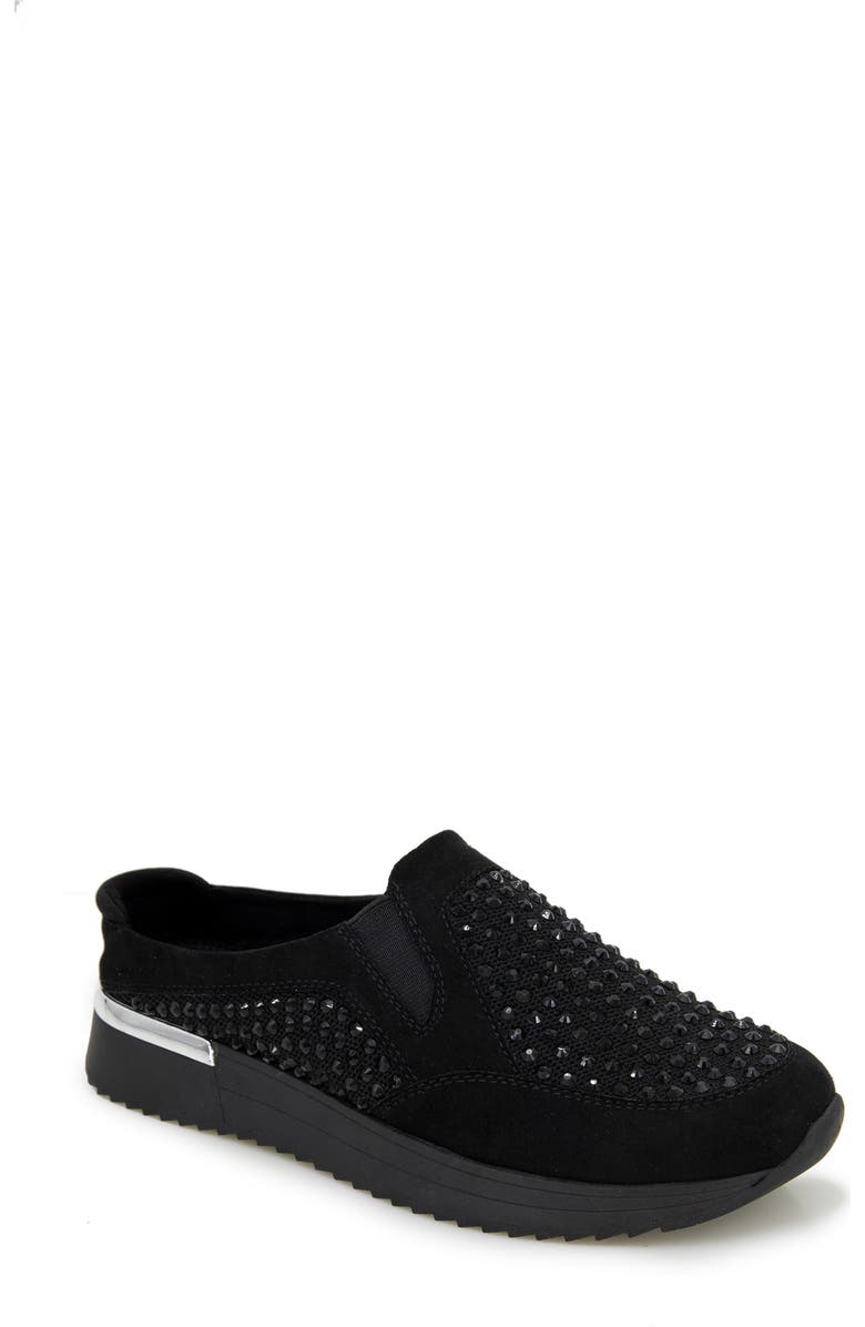 Reaction Kenneth Cole Cameron Rhinestone Sneaker Mule, Main, color, Black Knit