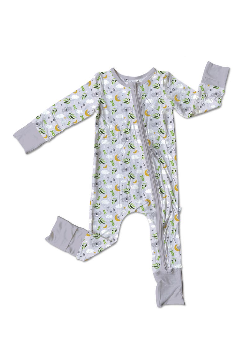 Morgan Koala Print Convertible Zip Footie, Main, color, GRAY
