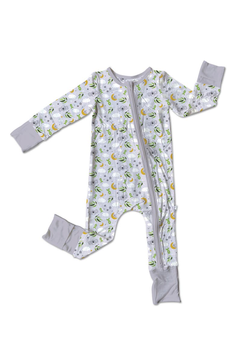 Laree + Co Morgan Koala Print Convertible Zip Footie, Main, color,
