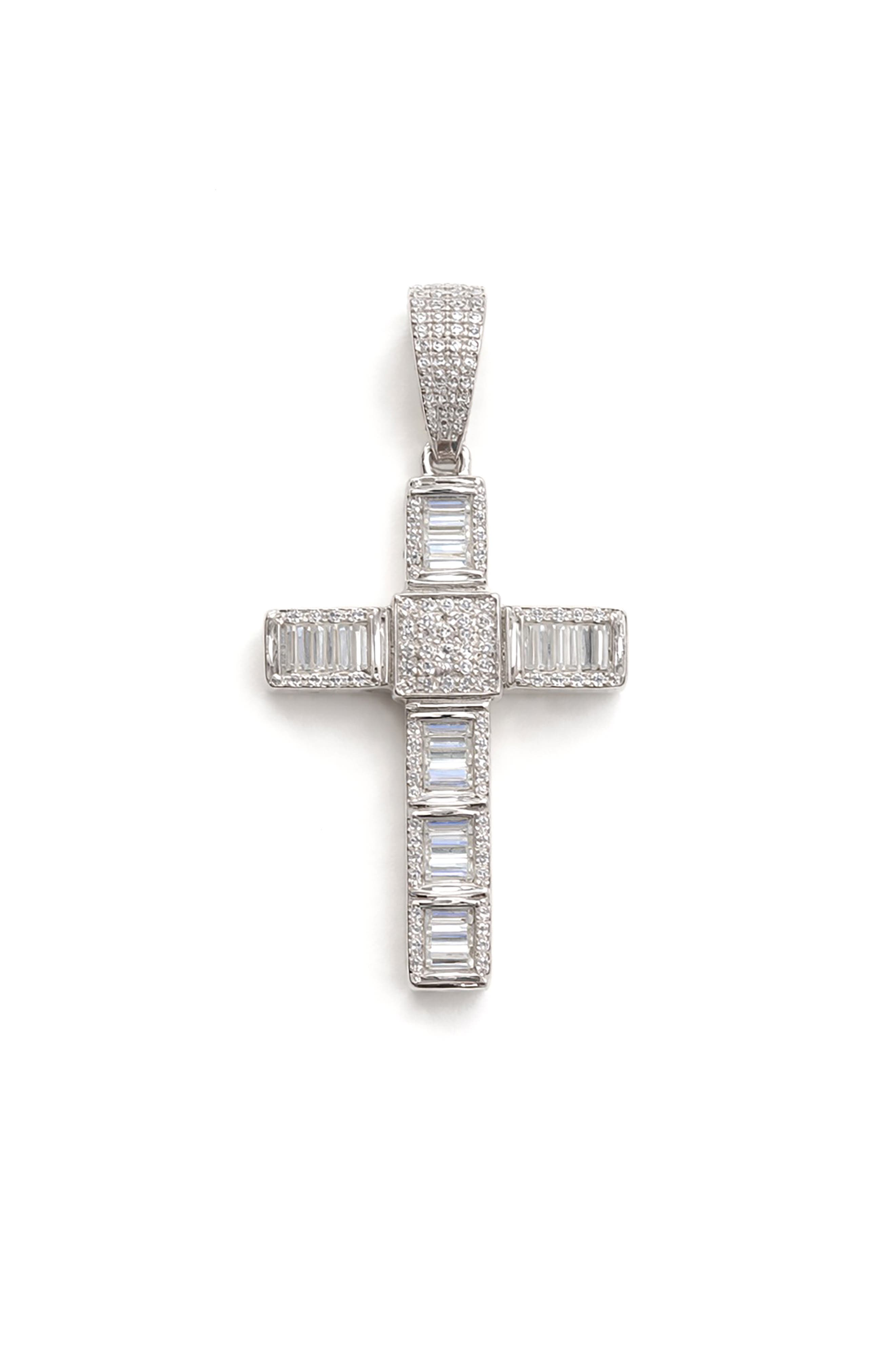 BEST SILVER Moissanite Cross Pendant
