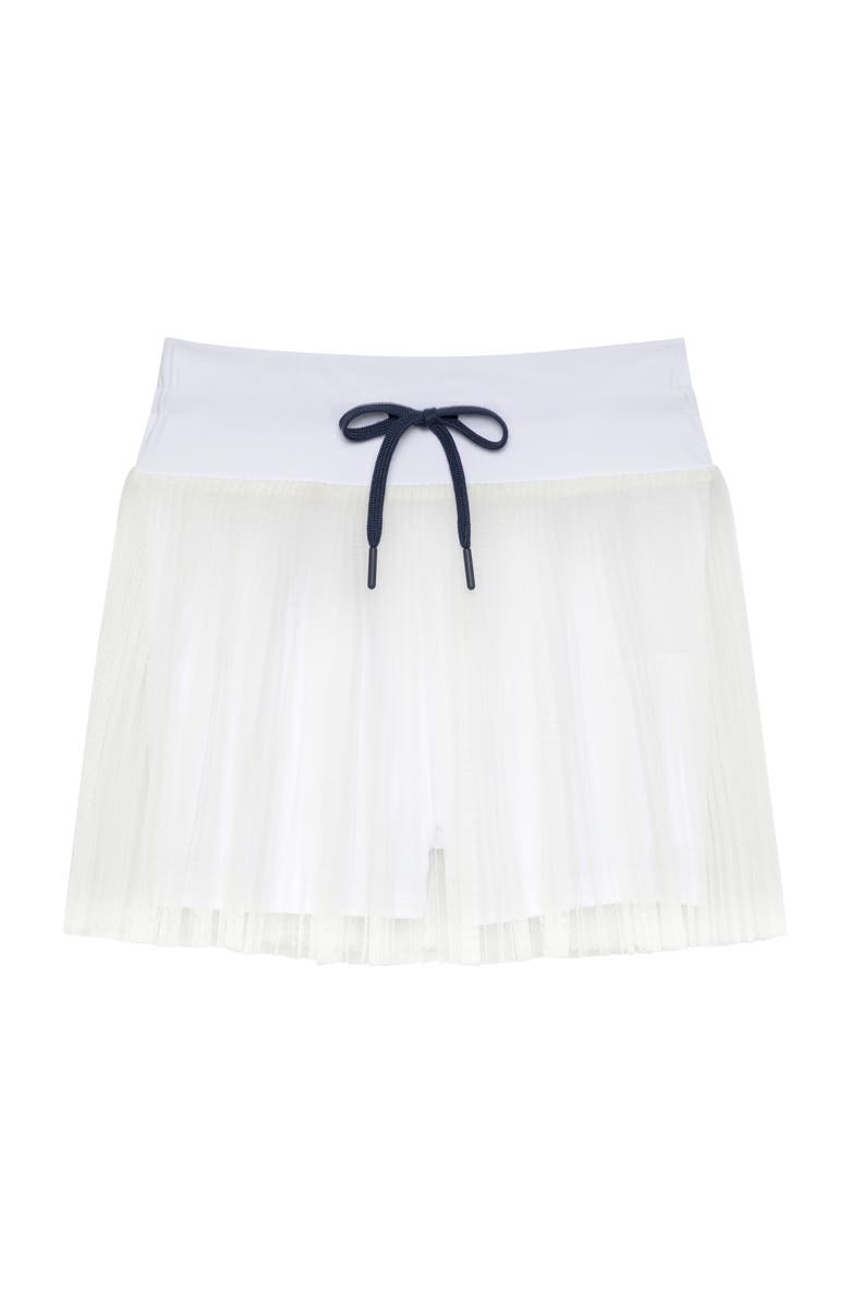 Courtside Kids Girls Pleated Skort, Main, color, White