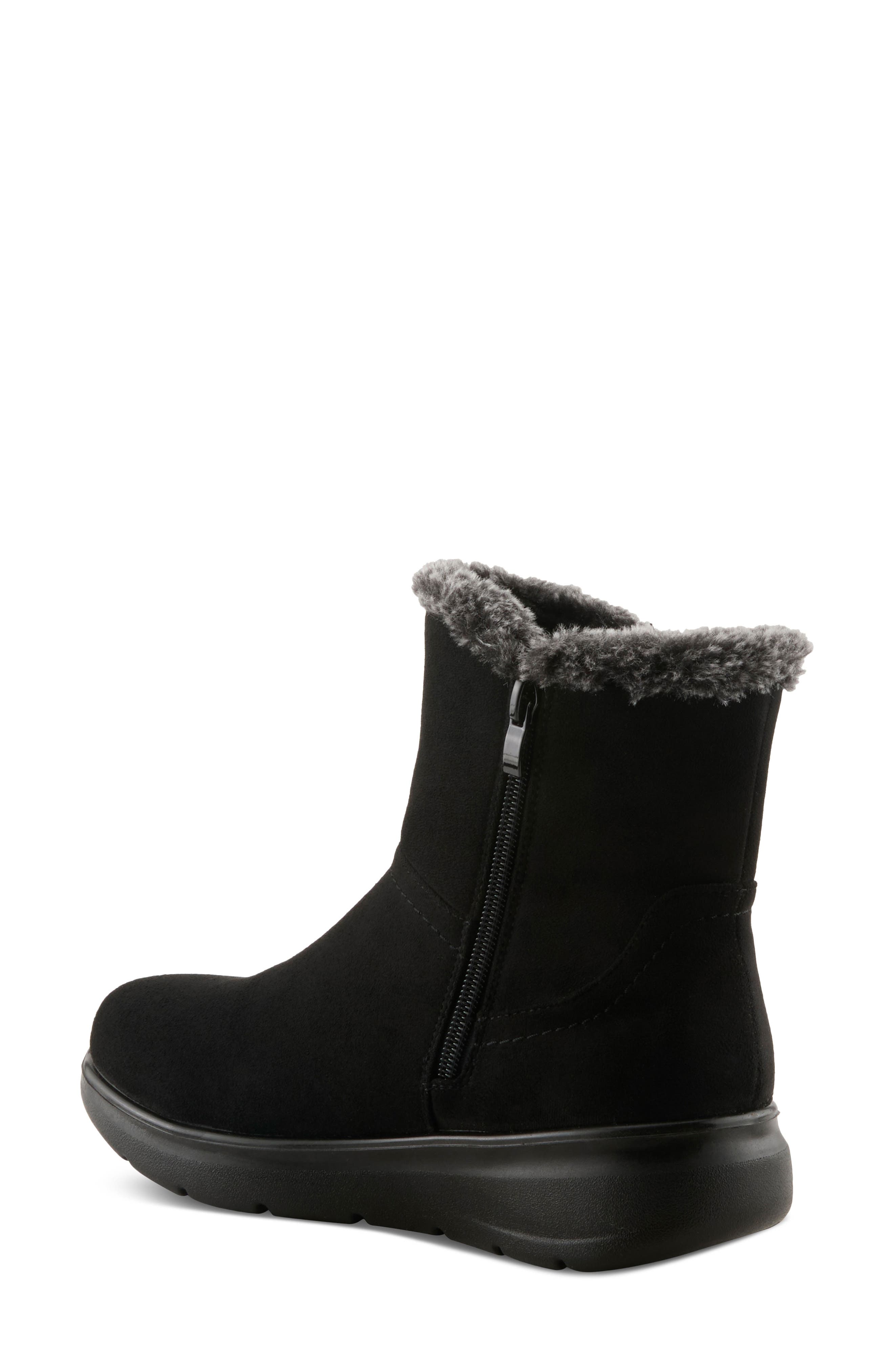 Daeloriah Water Resistant Faux Fur Bootie, Alternate, color, BLACK
