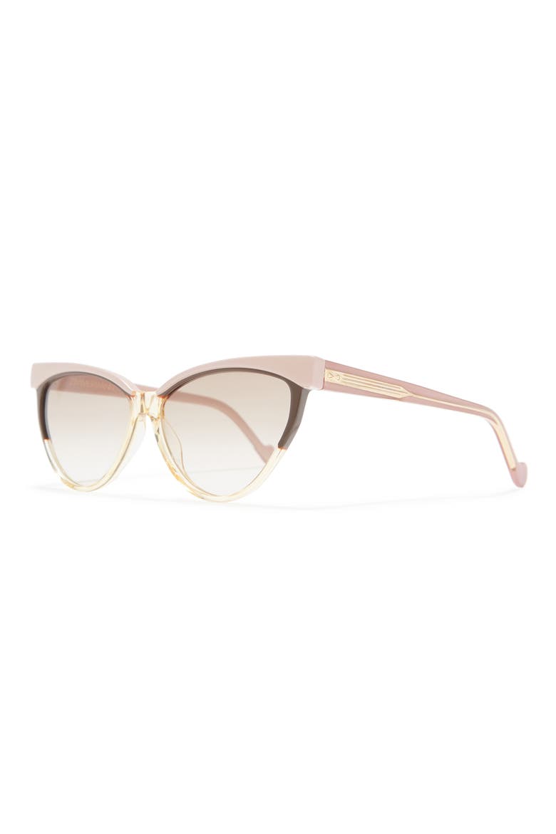 59mm Cat Eye Sunglasses, Alternate, color, PINK VANILLA MID BROWN GRAD