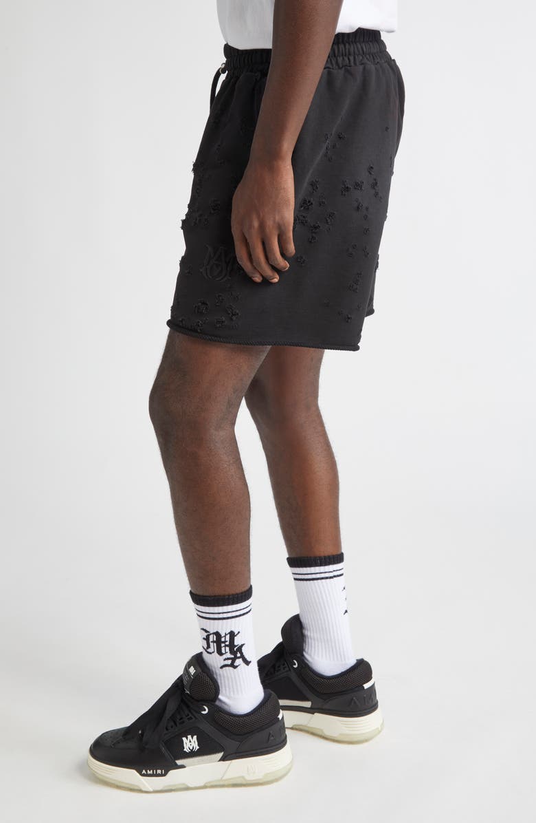 AMIRI MA Shotgun Embroidered Shorts, Alternate, color, Black