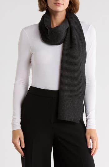 Eileen Fisher Merino Wool Scarf In Black