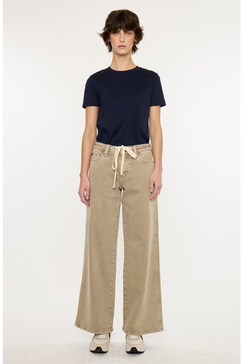 Natty Mid Rise Wide Flare Jeans, Main, color, Tan
