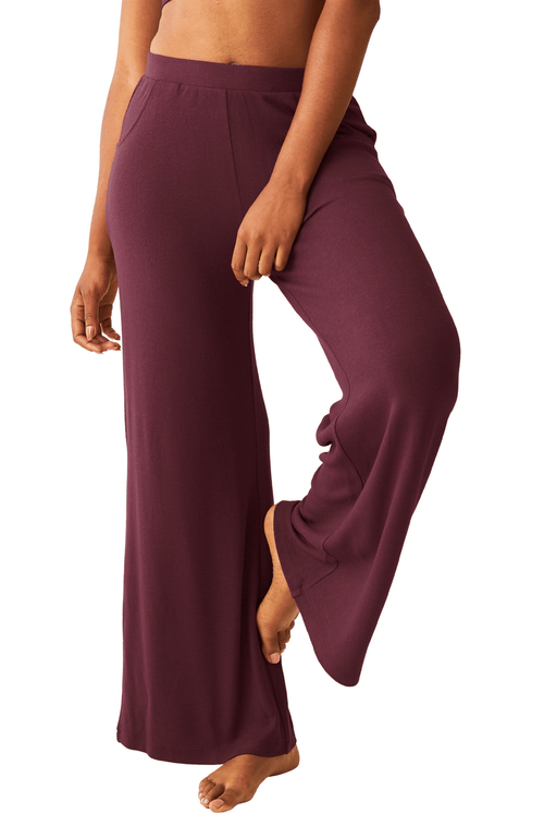 Kindred Bravely Cozyknit Wide Leg Lounge Pant In Purple