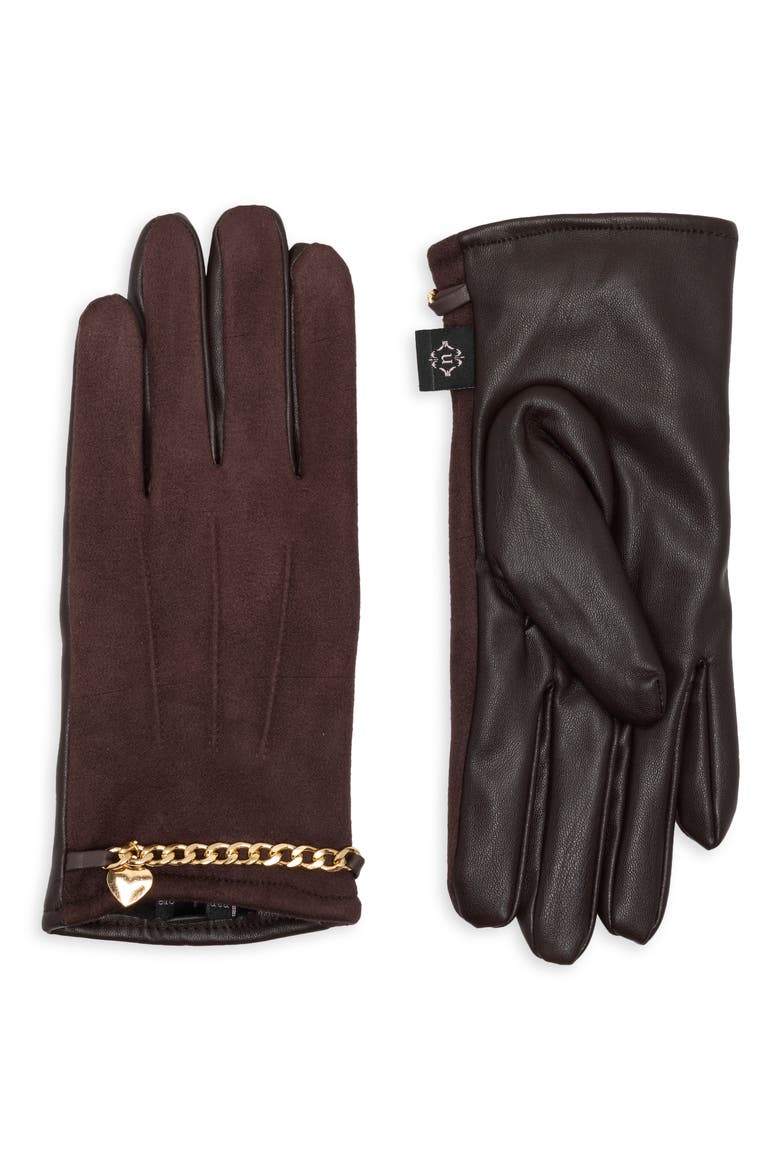Tech Animal Accent Gloves, Main, color, CHOCOLATE