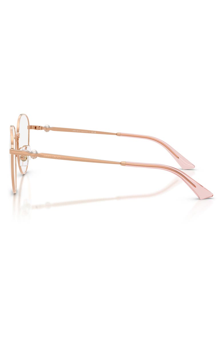 Jimmy Choo 54mm Round Optical Glasses, Alternate, color, Rose Gold / Demo Lens