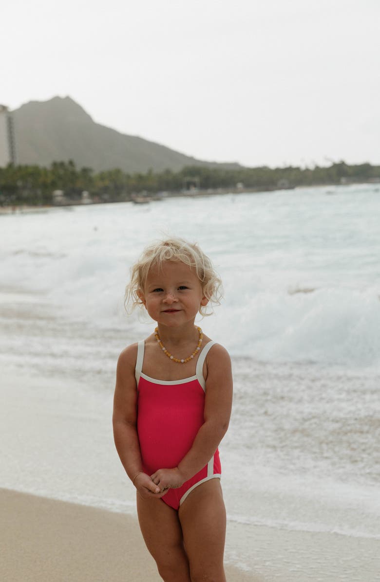 LSPACE Kids' Little Beach Skipper One-Piece Swimsuit, Alternate, color, Pout/ Cream