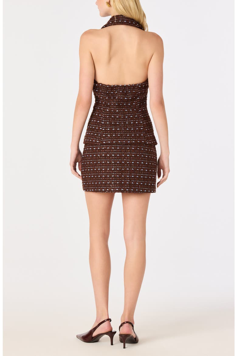 Claudine Tweed Halter Vest, Alternate, color, BROWN TWEED