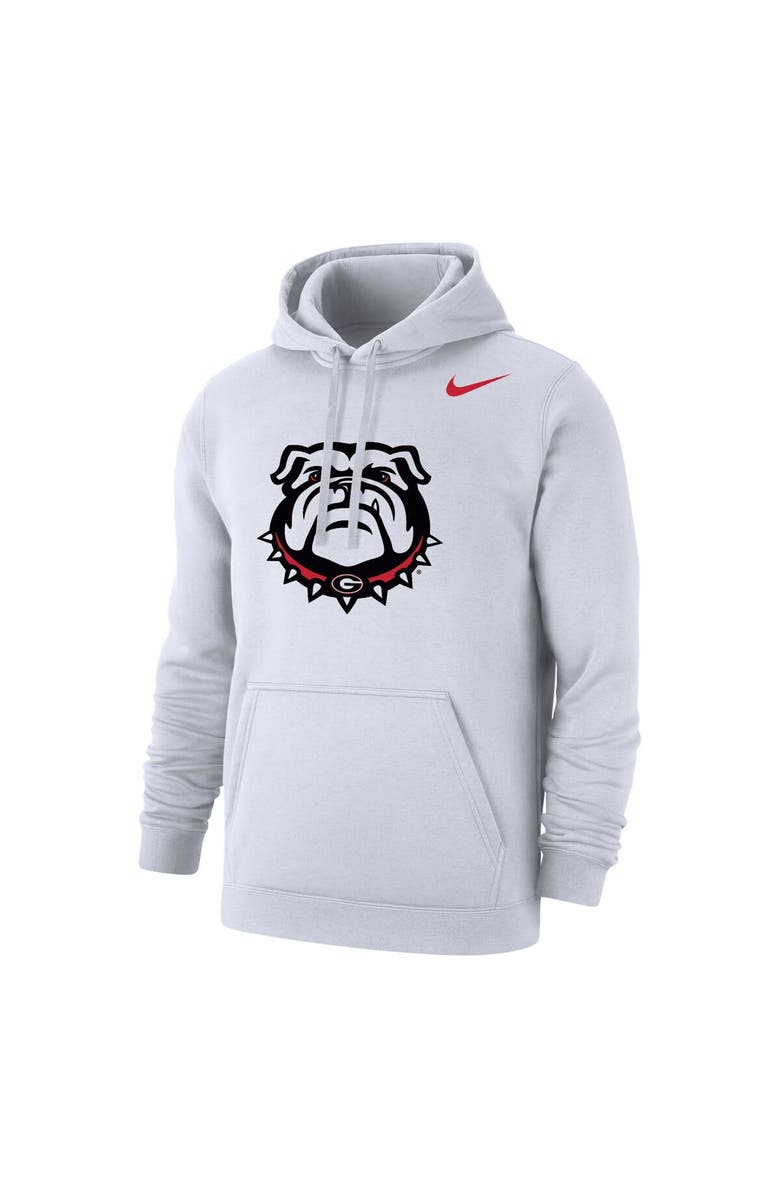 Nike Men's Nike White Georgia Bulldogs Logo Club Pullover Hoodie, Alternate, color, 