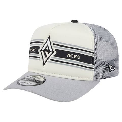 Unisex New Era  White/Gray Las Vegas Aces Banner Foam Front 9FIFTY A-Frame Adjustable Trucker Hat