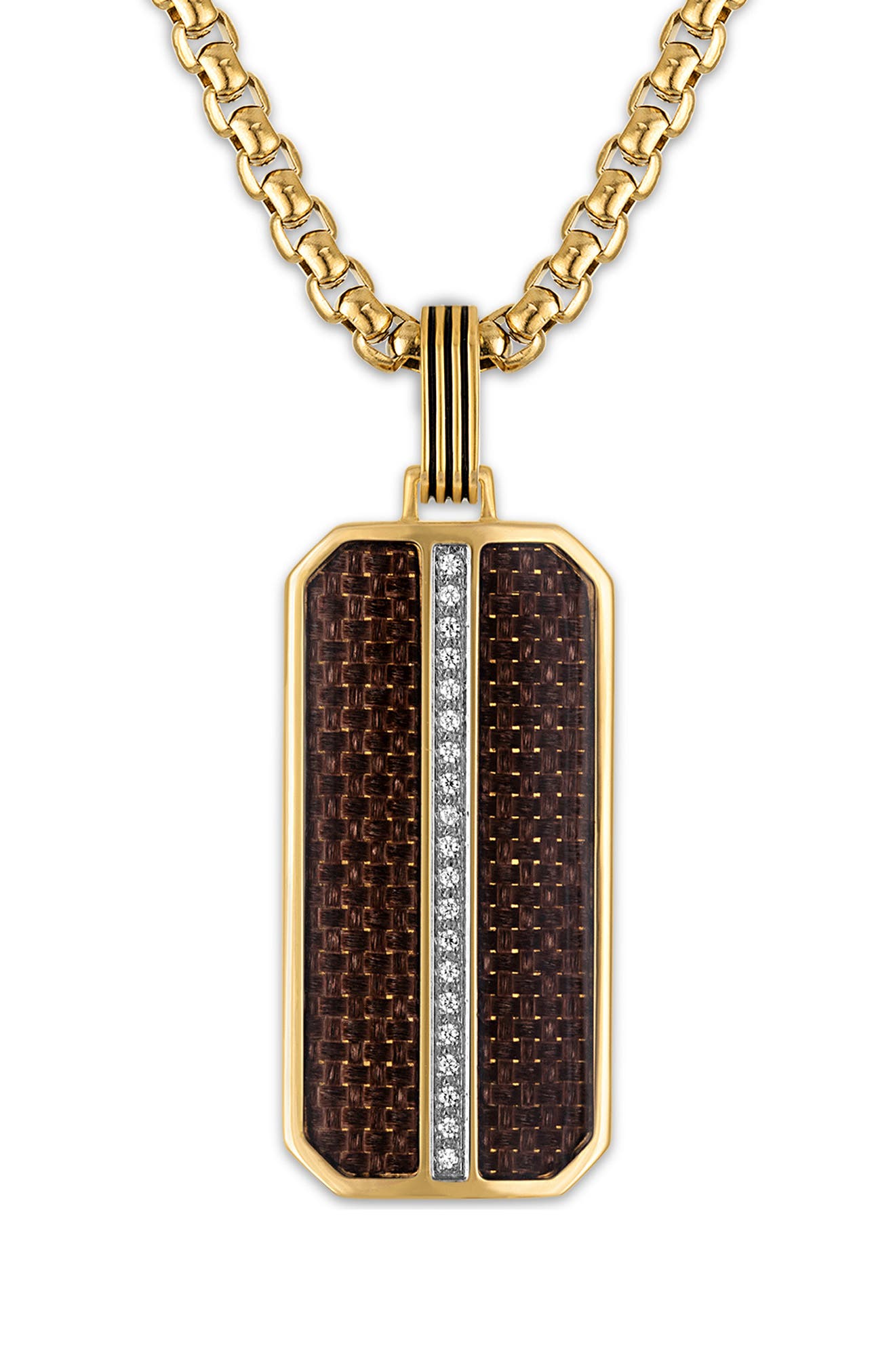 Esquire Diamond Dog Tag Pendant Necklace