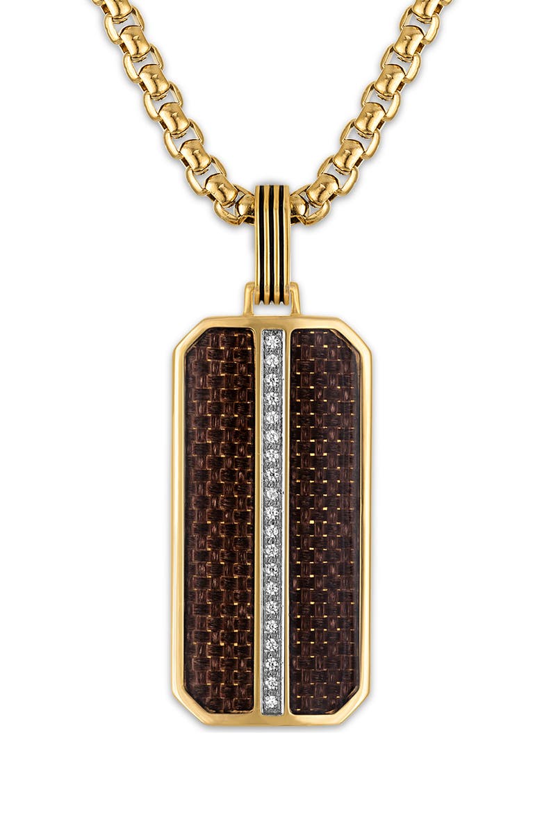 Esquire Diamond Dog Tag Pendant Necklace, Main, color, Gold