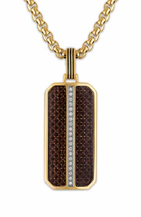 Esquire Diamond Dog Tag Pendant Necklace