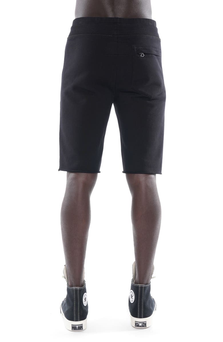 Cult of Individuality Graphic Cotton Sweat Shorts, Alternate, color, Black