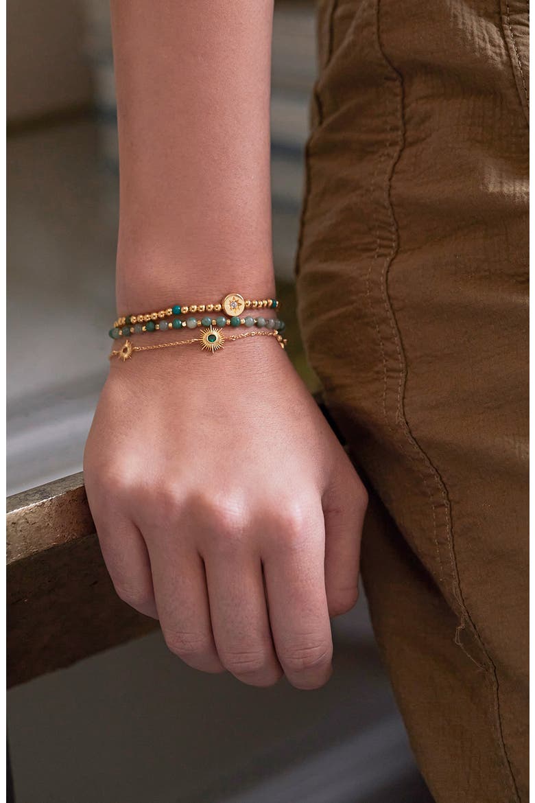 North Star Beaded Stretch Bracelet, Alternate, color, GOLD