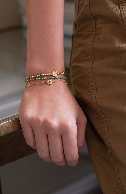 Estella Bartlett North Star Beaded Stretch Bracelet In Gold