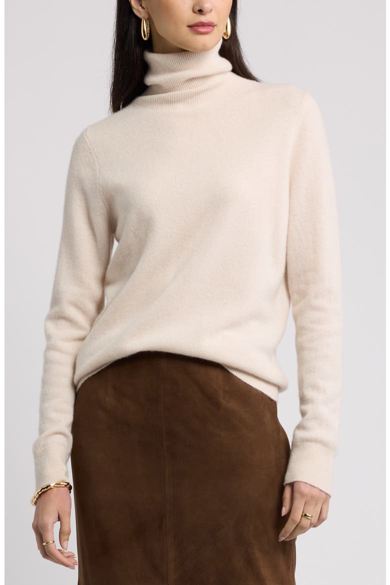 Classic Cashmere Turtleneck Sweater, Main, color, BEIGE BEACH