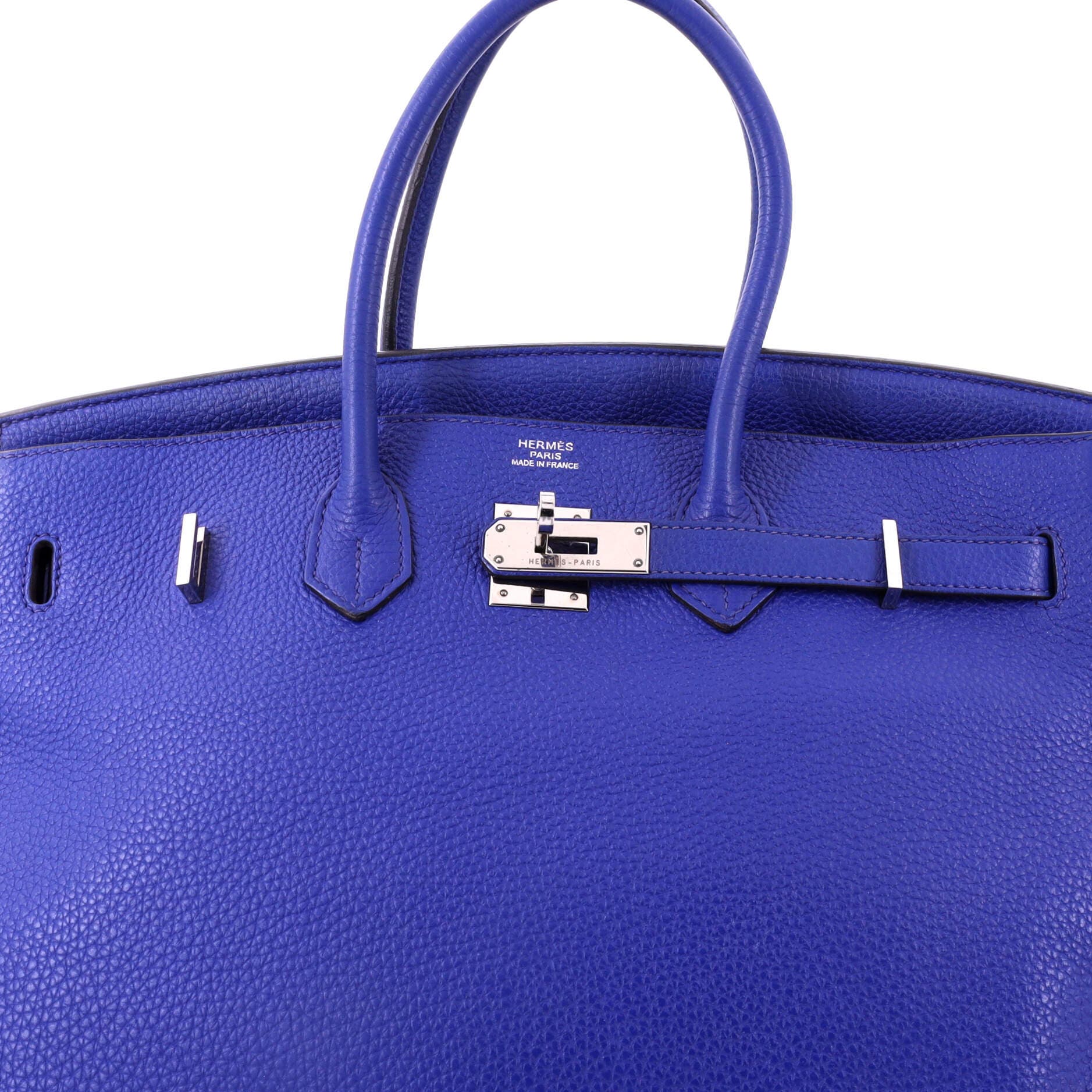 Pre-Owned Hermes Birkin Handbag Blue Togo with Palladium Hardware 35, Alternate, color, 