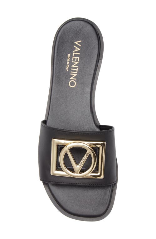 Valentino By Mario Valentino Amira Slide Sandal In Black Gold