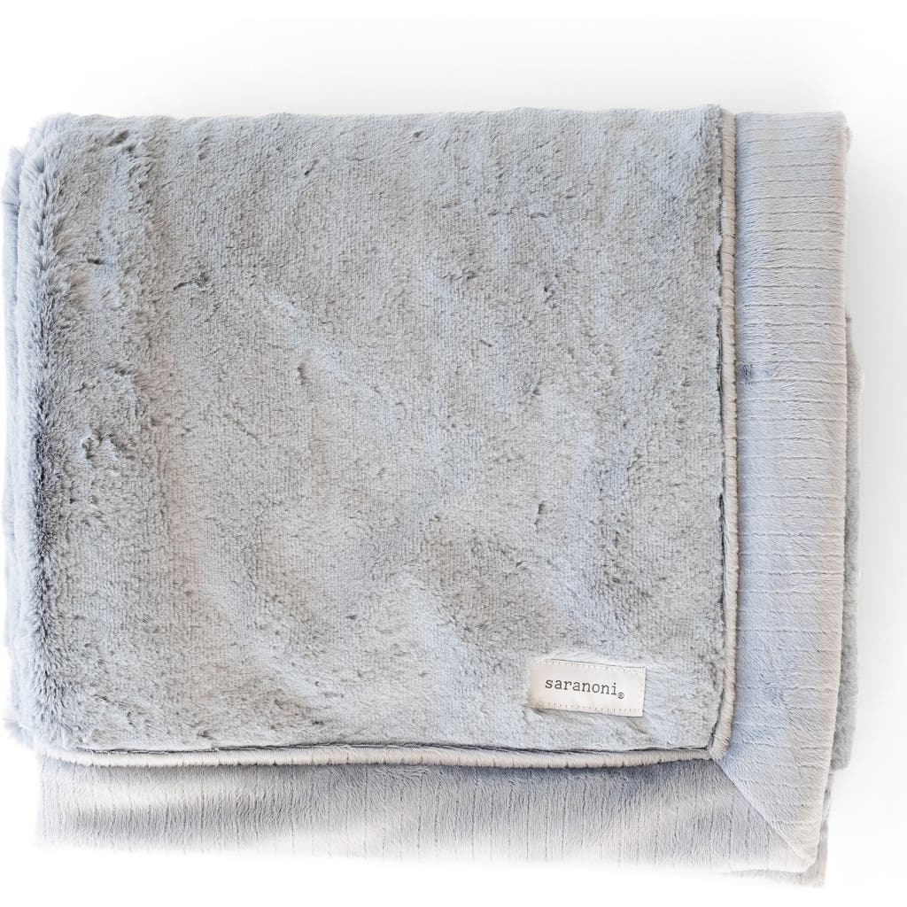 Saranoni Faux Fur Toddler Blanket In Gray