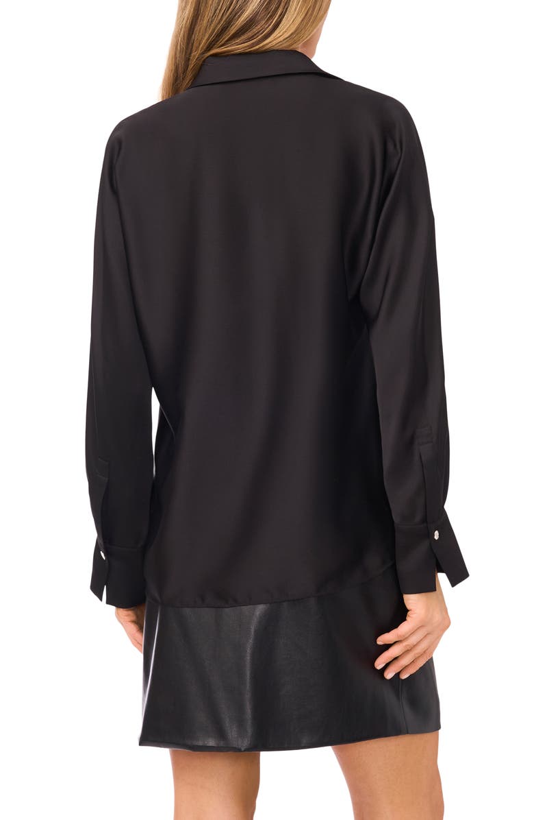 Halogen<sup>®</sup> Charmeuse Button-Up Shirt, Alternate, color, Rich Black