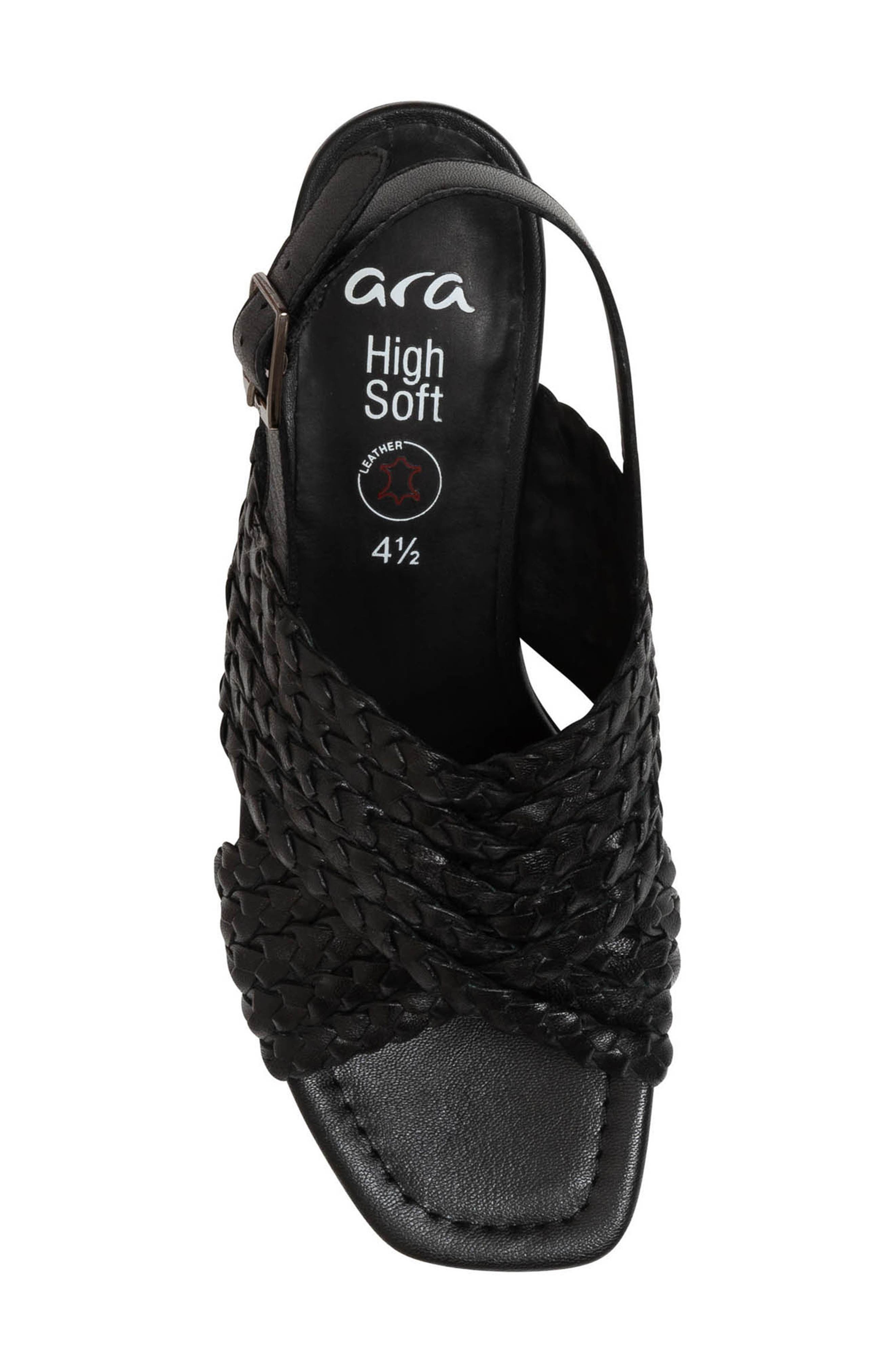 ara Benson Sandal, Alternate, color, Black Woven Leather