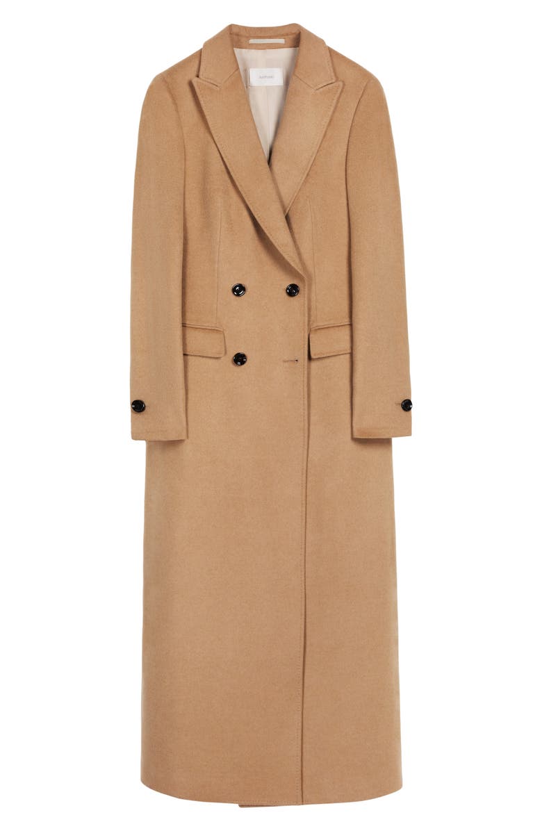SUISTUDIO Anna Long Double Breasted Camel Hair Coat, Alternate, color,