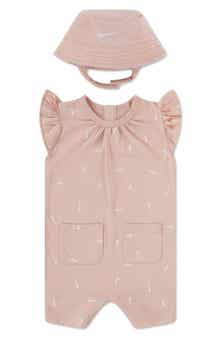 Essentials Romper & Terry Cloth Bucket Hat