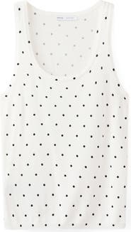 MANGO Polka Dot Knit Top