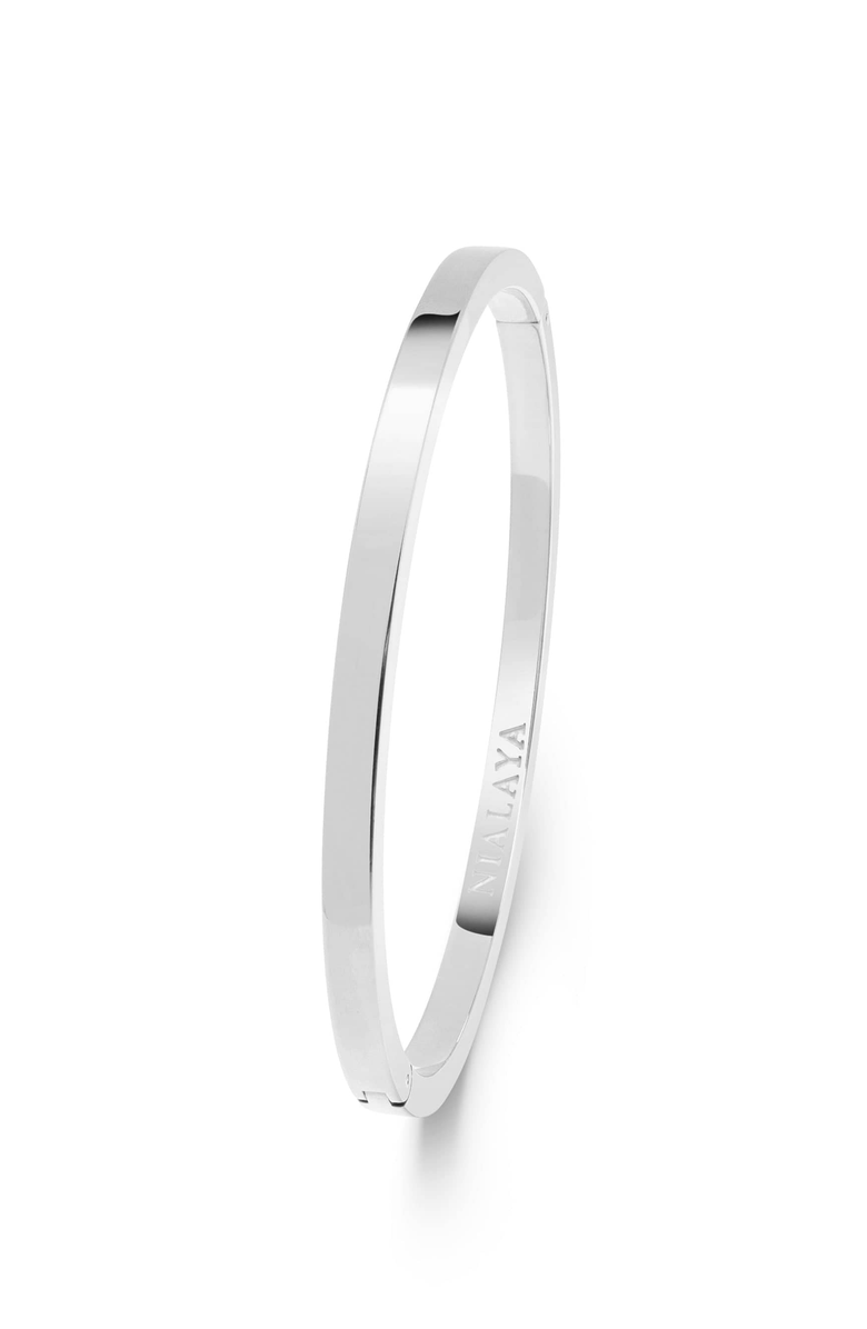 Nialaya Simplicity Bangle, Main, color, Silver