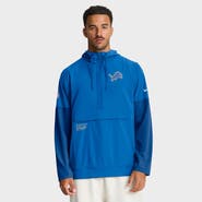 Nike Men's Nike Blue Detroit Lions Sideline Anorak Half-Zip Hoodie Jacket