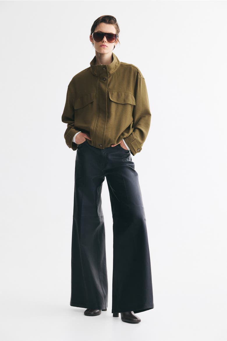 Funnel-Collar Jacket, Alternate, color, Khaki green