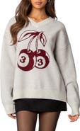 EDIKTED Cherry Three Oversized V-Neck Sweater
