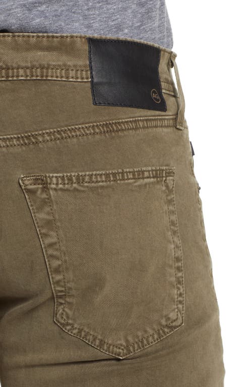 Ag Tellis Sueded Stretch Sateen Slim Leg Pants In Green
