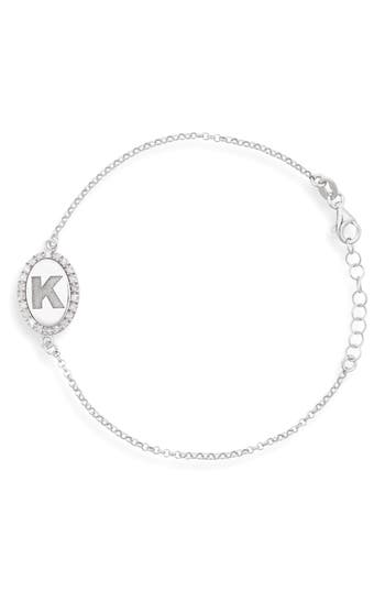Meshmerise Diamond Initial Disc Bracelet In Gray
