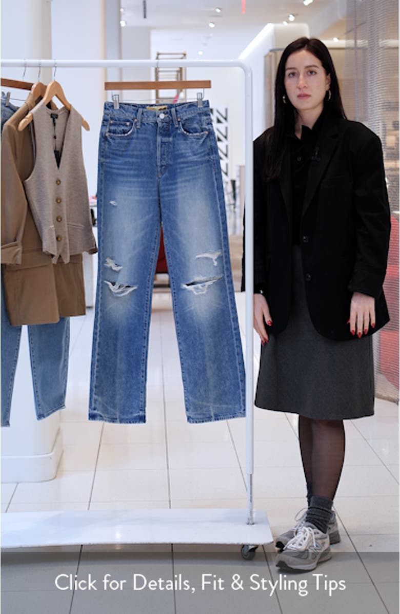The Rambler Sneak High Waist Ripped Straight Leg Jeans, sales video thumbnail