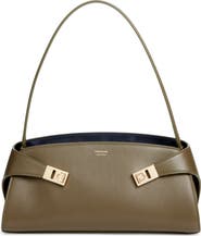 FERRAGAMO Hug Leather East/West Shoulder Bag