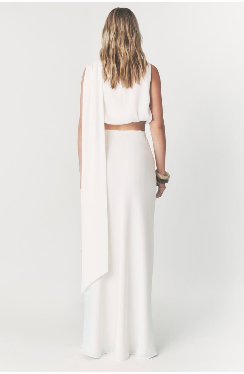 Six Stories Solene Satin Bias Cut Maxi Skirt, Alternate, color, Cream
