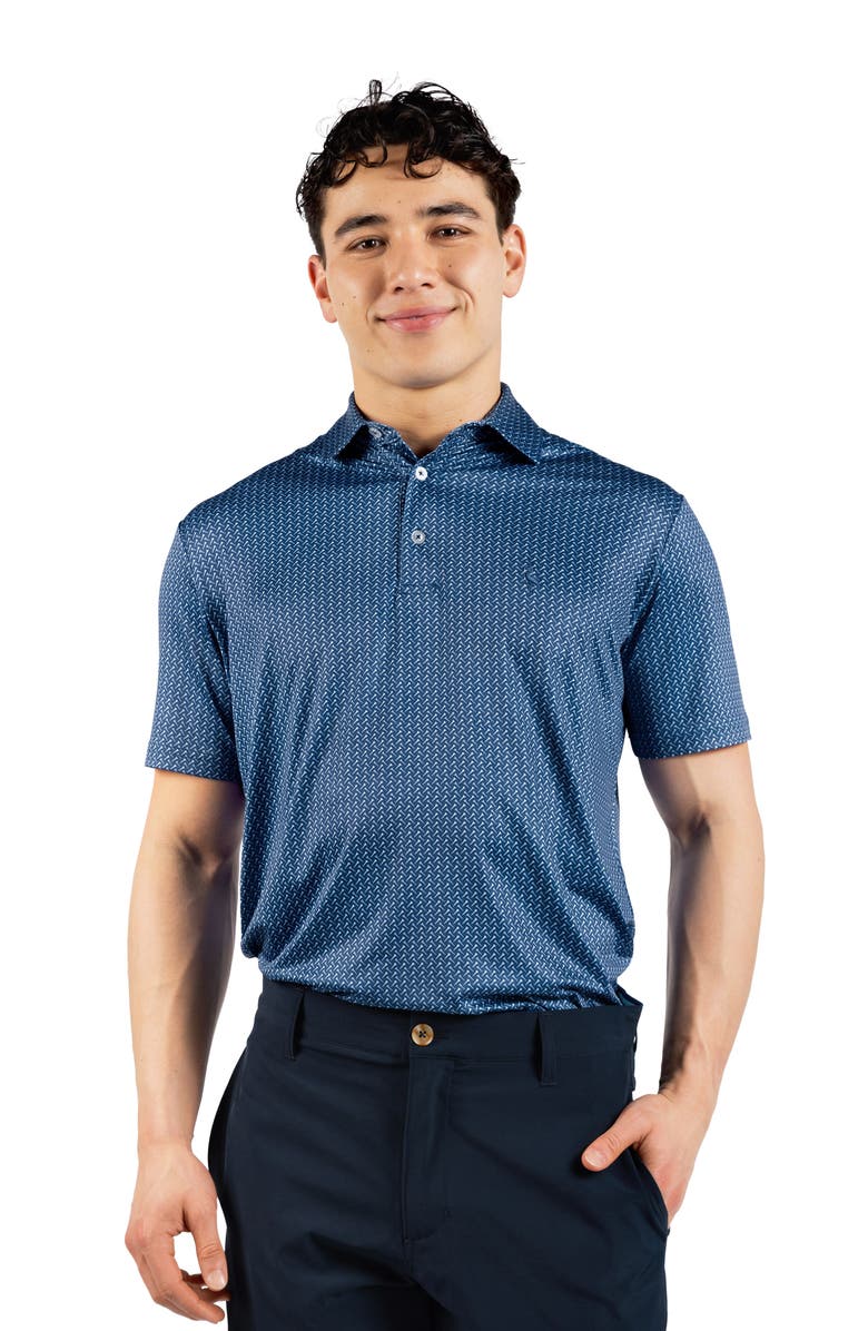 TailorByrd Golf Tees Print Performance Polo, Alternate, color, Navy