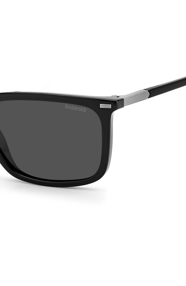 Polaroid 55mm Polarized Rectangular Sunglasses, Alternate, color, 