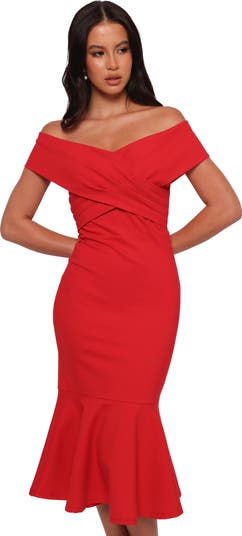 Dailene Off the Shoulder Midi Dress