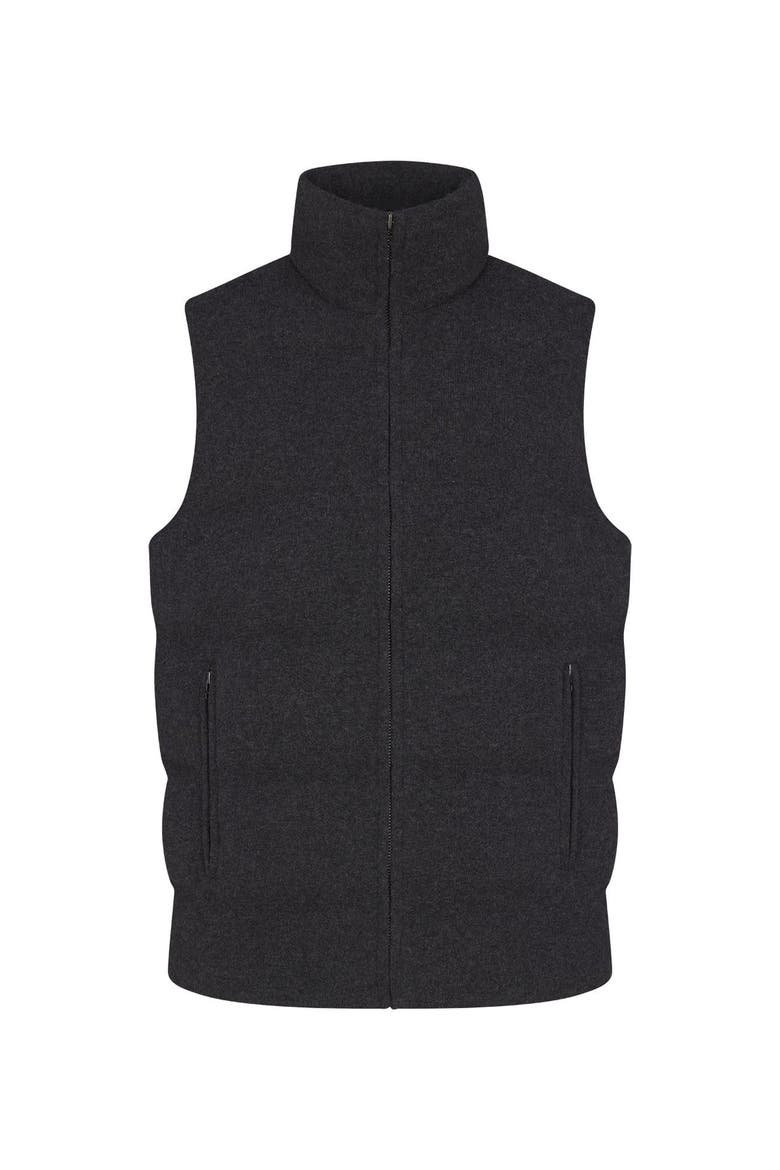 Cody Cashmere Puffer Vest, Alternate, color, Charcoal