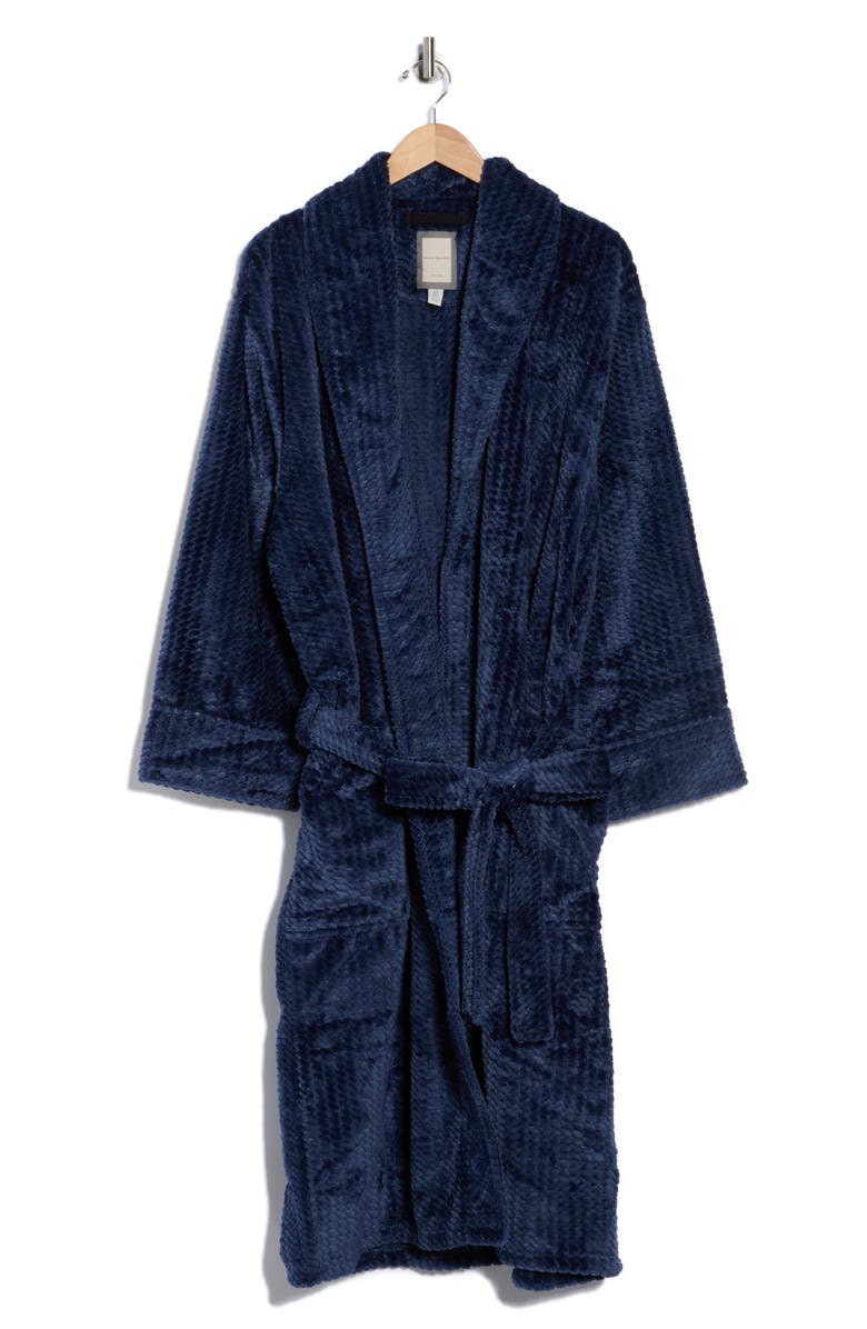 Daniel Buchler Shinny Mosaic Robe, Alternate, color, Navy