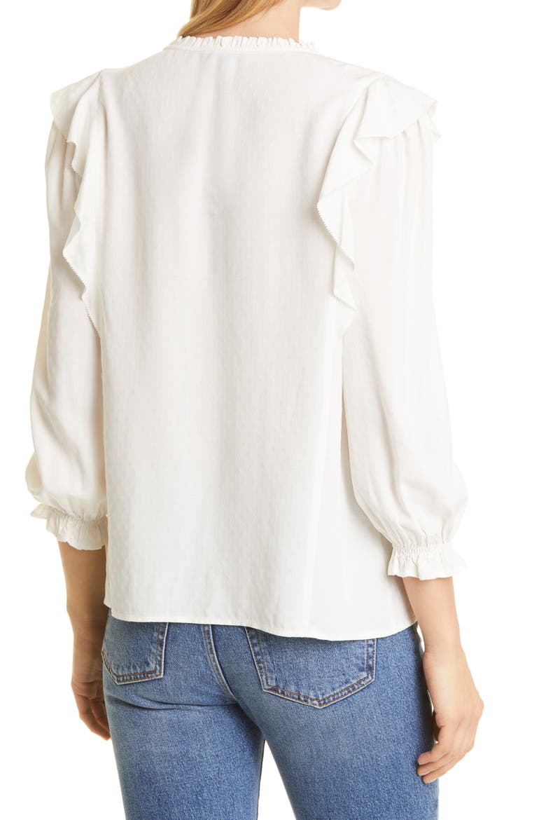 Kaydynn Tassel Ruffle Blouse, Alternate, color, WHITE