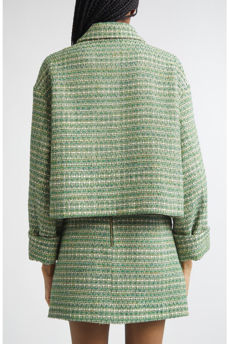 Metallic Tweed Crop Jacket, Alternate, color, GREEN MULTI