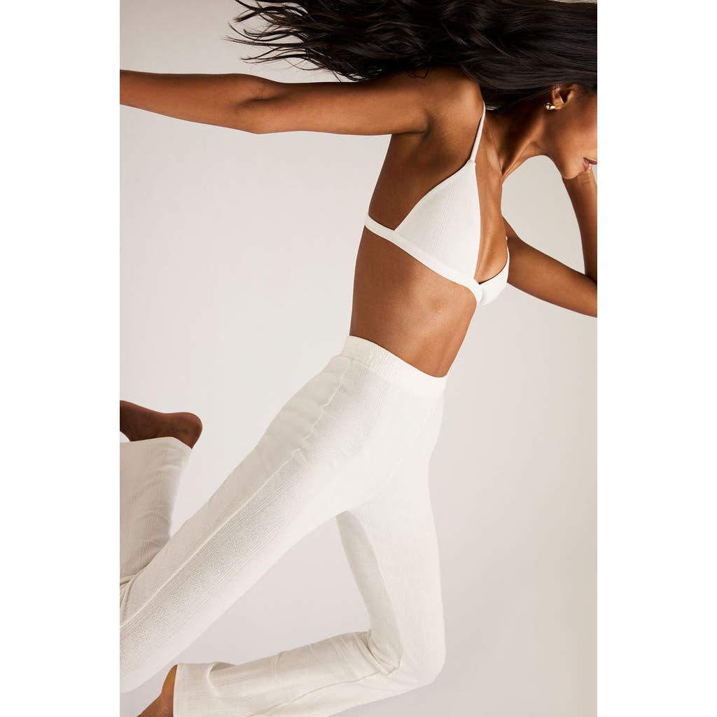 Negative Underwear Pointelle Flare Pant In White